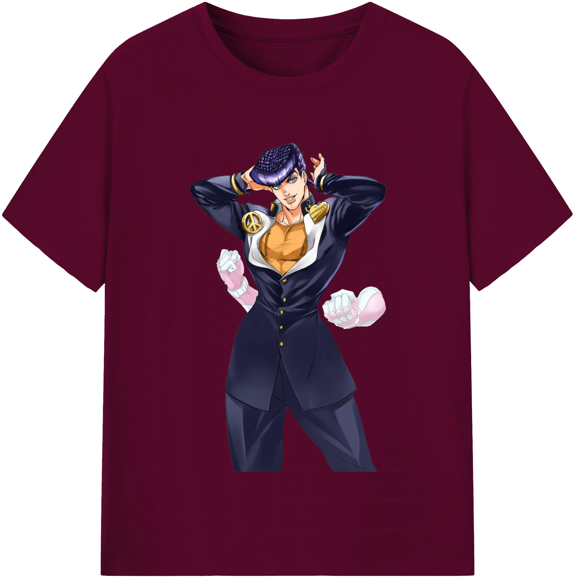 （画像用） ジョジョの奇妙な冒険 ひがしかた じょうすけ JoJo's Bizarre Adventure Higashikata Josuke レディースカジュアルプリントTシャツ（綿100％）